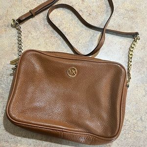 Brown and gold Michael Koors cross body